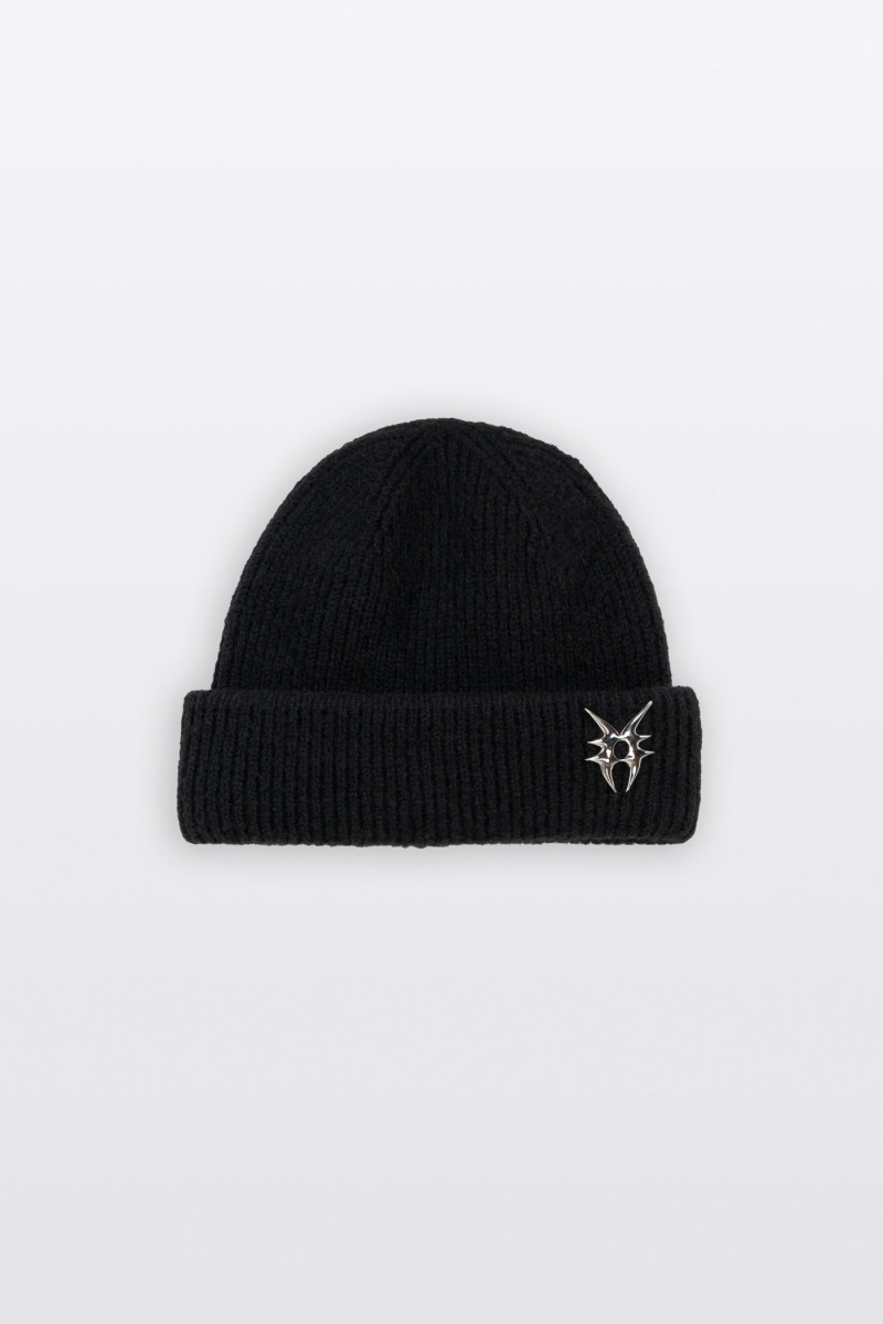 Czarna czapka zimowa z nadrukiem