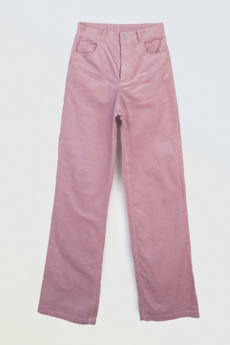 Różowe sztruksowe spodnie WIDE LEG, różowy