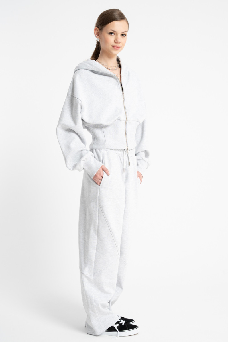 Szare spodnie dresowe o kroju BALLOON, szary