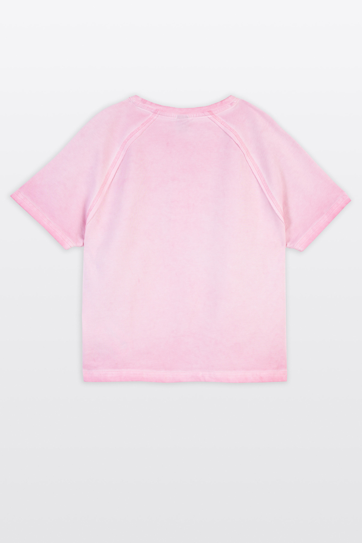 Różowy CROP TOP z efektem sprania Różowy CROP TOP z efektem sprania