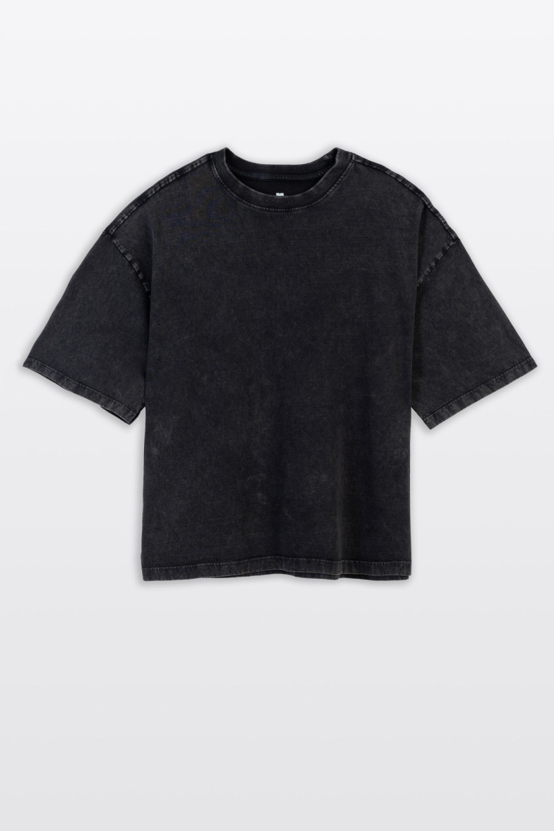 Ciemnoszary t-shirt BOXY z autorską grafiką z tyłu Ciemnoszary t-shirt BOXY z autorską grafiką z tyłu