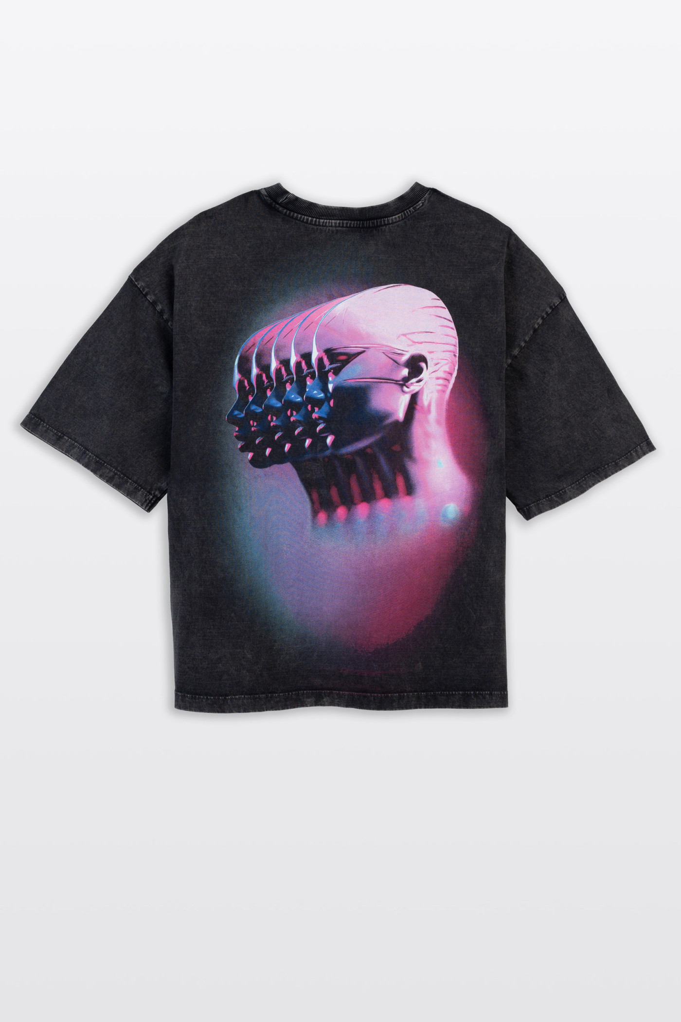 Ciemnoszary t-shirt BOXY z autorską grafiką z tyłu Ciemnoszary t-shirt BOXY z autorską grafiką z tyłu