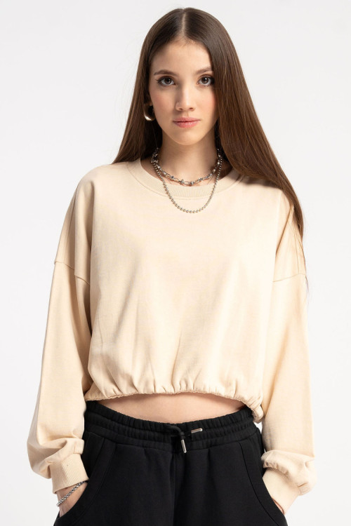 Kremowa bluza o kroju BUBBLE