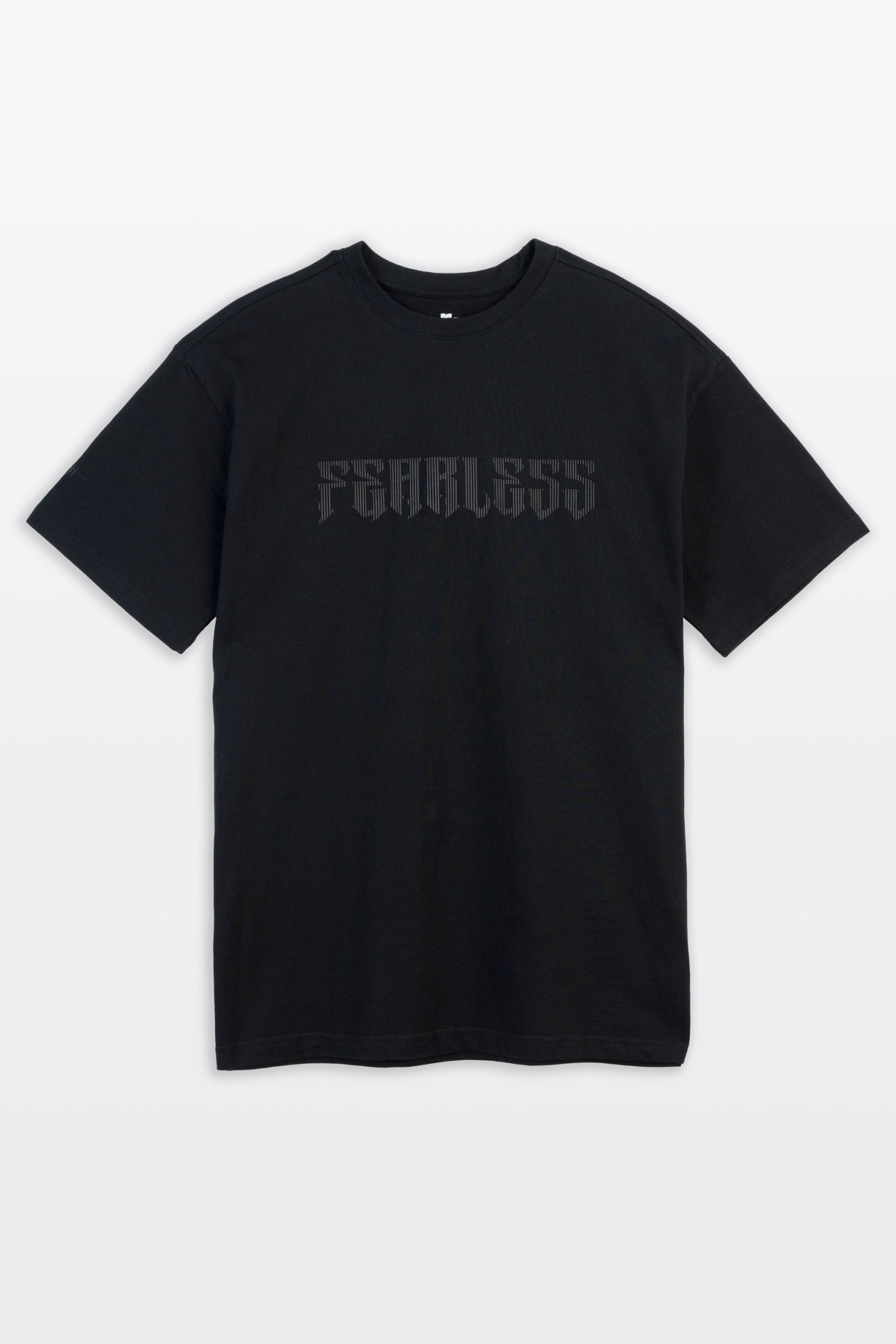 Czarny t-shirt LOOSE z nadrukiem z przodu Czarny t-shirt LOOSE z nadrukiem z przodu