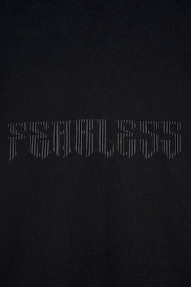 Czarny t-shirt LOOSE z nadrukiem z przodu Czarny t-shirt LOOSE z nadrukiem z przodu