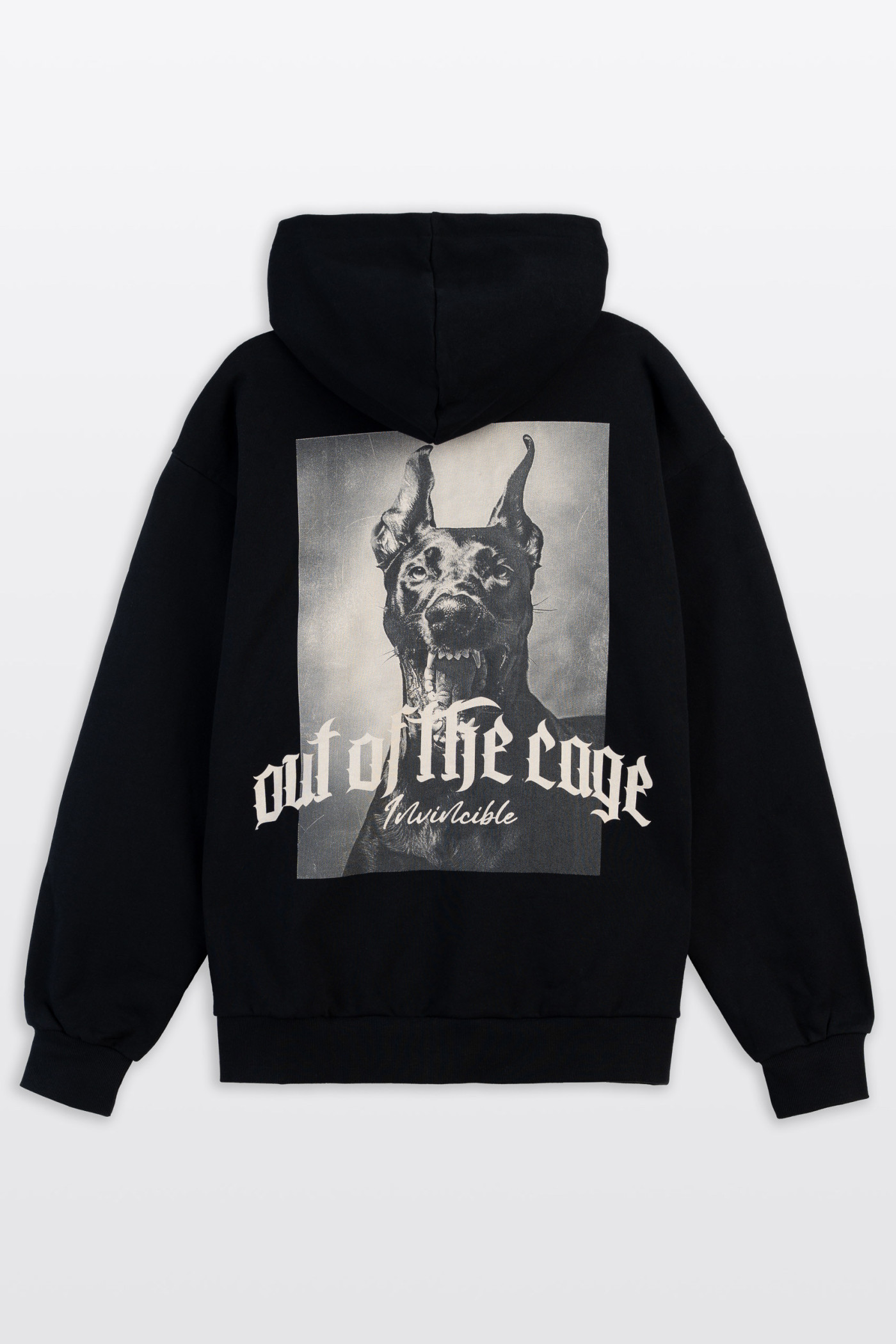 Czarna bluza REGULAR z kapturem z autorską grafiką z tyłu