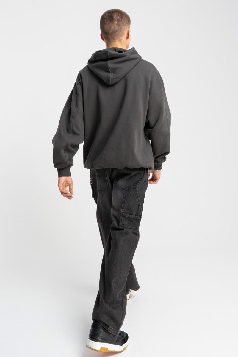 Czarne spodnie jensowe typu CARPENTER z efektem sprania