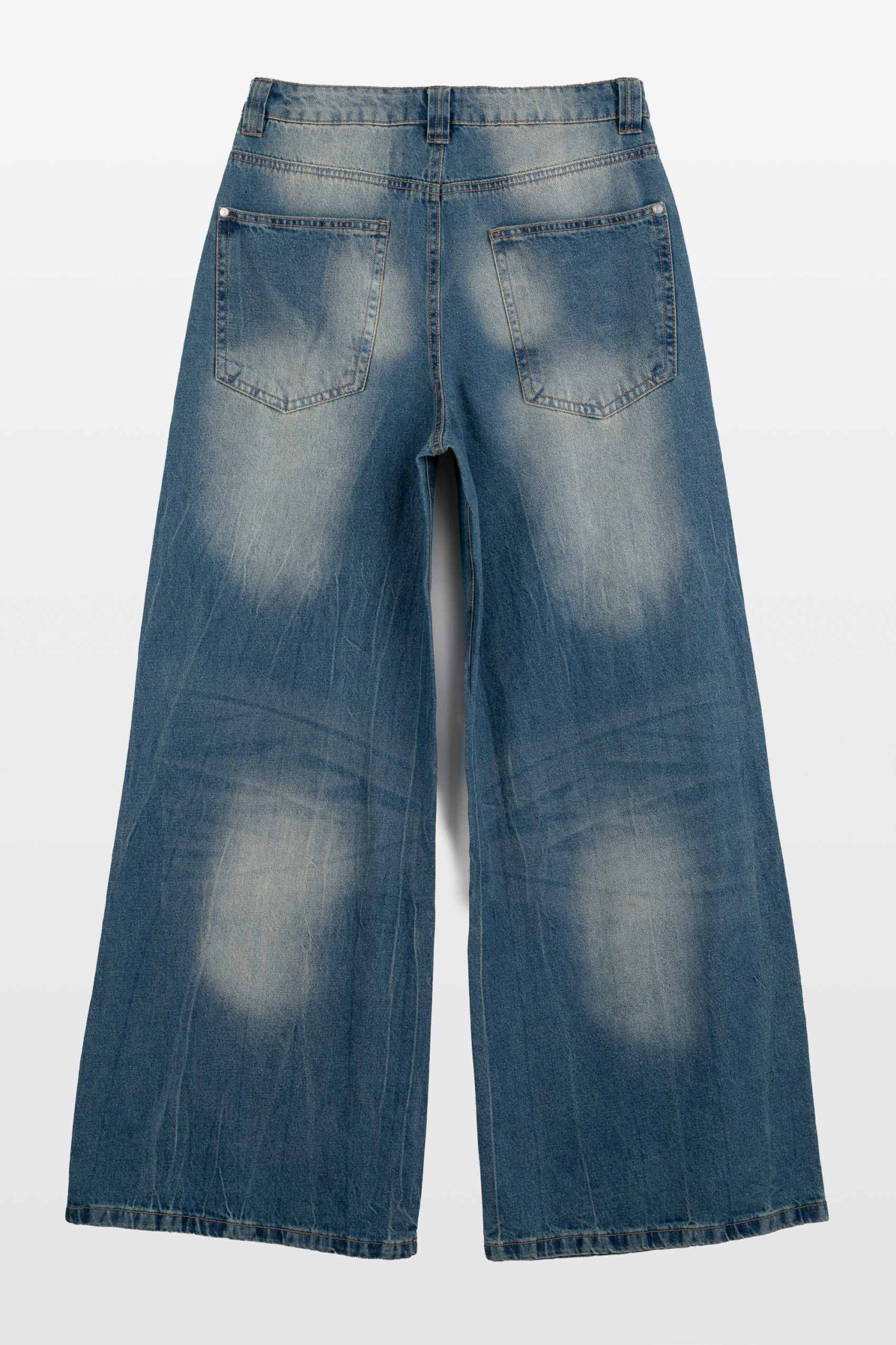 Granatowe spodnie jeansowe WIDE LEG