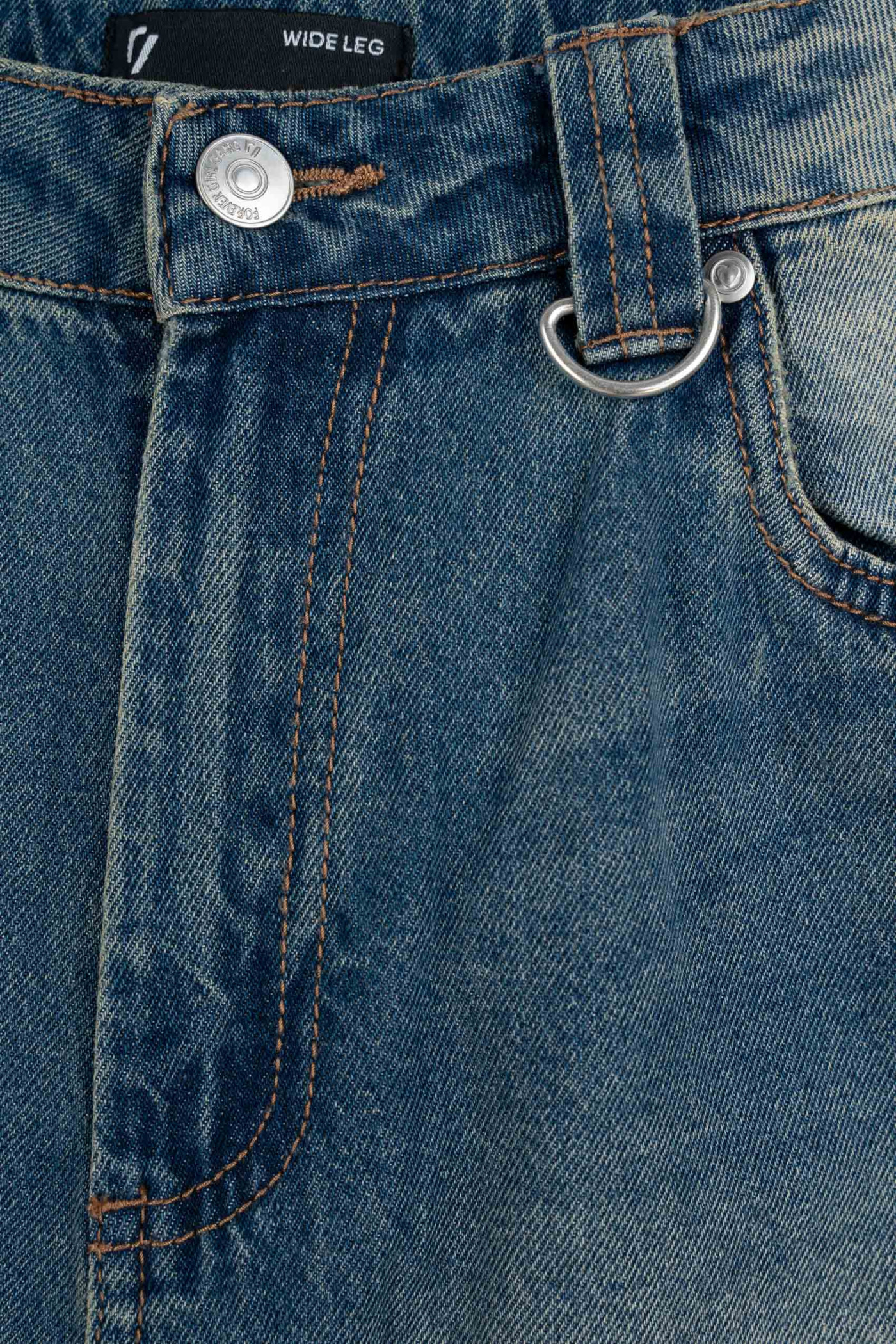 Granatowe spodnie jeansowe WIDE LEG