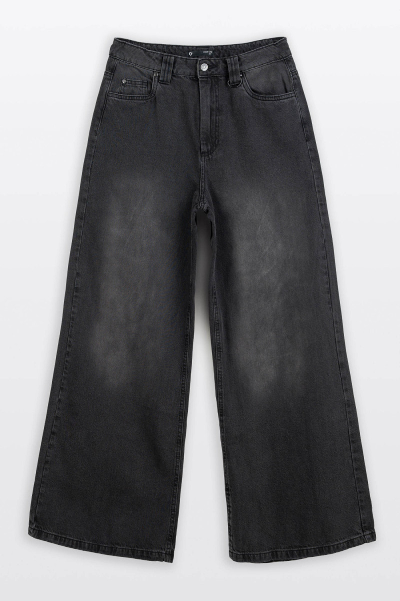 Czarne spodnie jeansowe WIDE LEG
