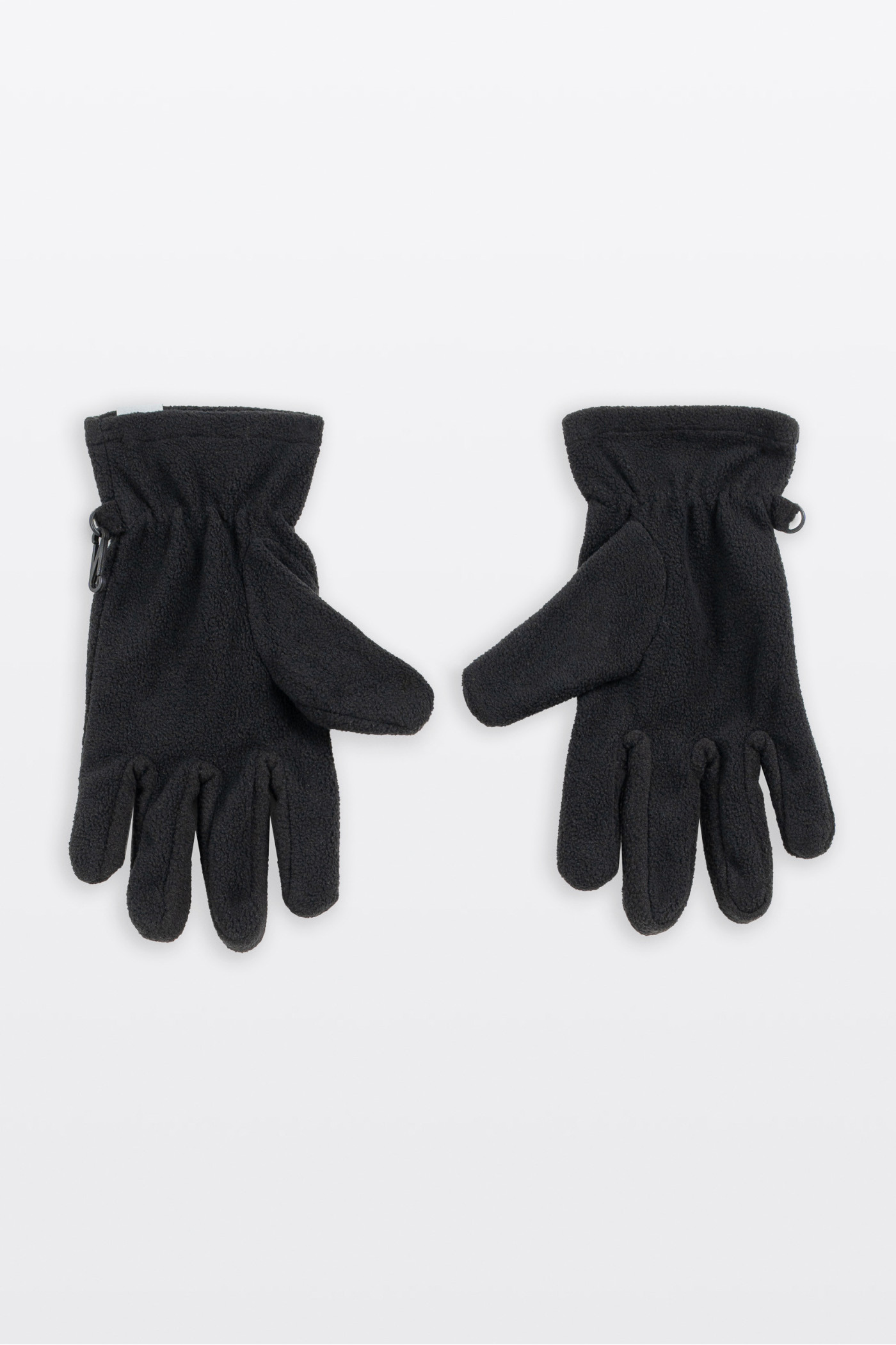Czarne polarowe rękawiczki z naszywką Czarne polarowe rękawiczki z naszywką
