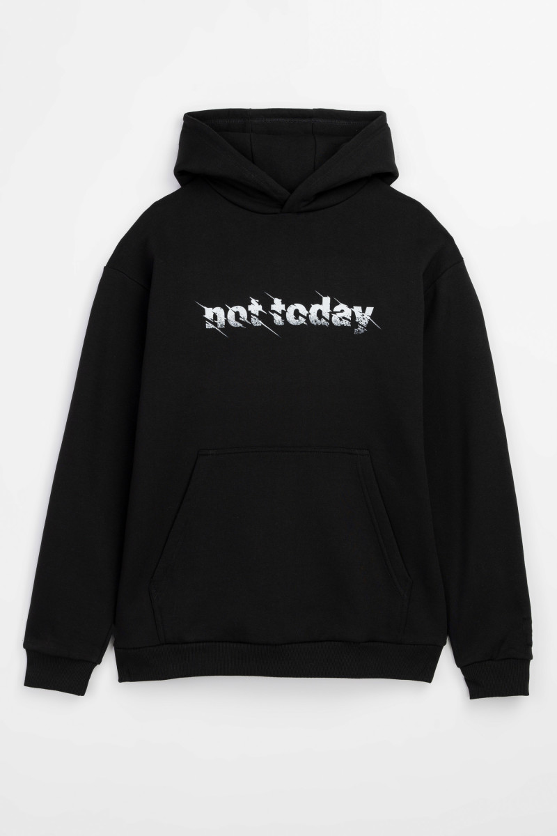 Czarna bluza UNISEX REGULAR z kapturem NOT TODAY