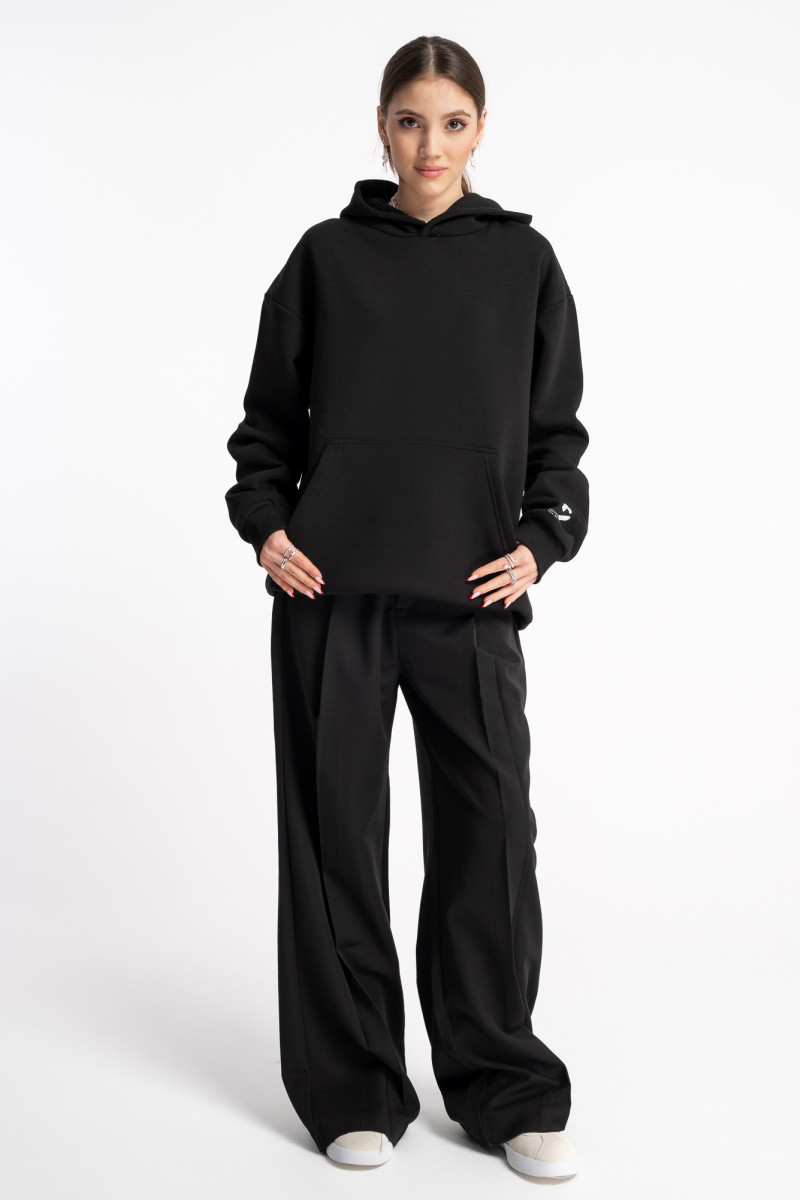 Czarna bluza UNISEX REGULAR z kapturem STORIES CONNECT US