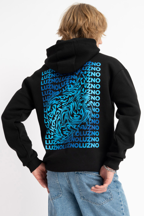 Czarna bluza UNISEX z kapturem LUŹNO Czarna bluza UNISEX z kapturem LUŹNO