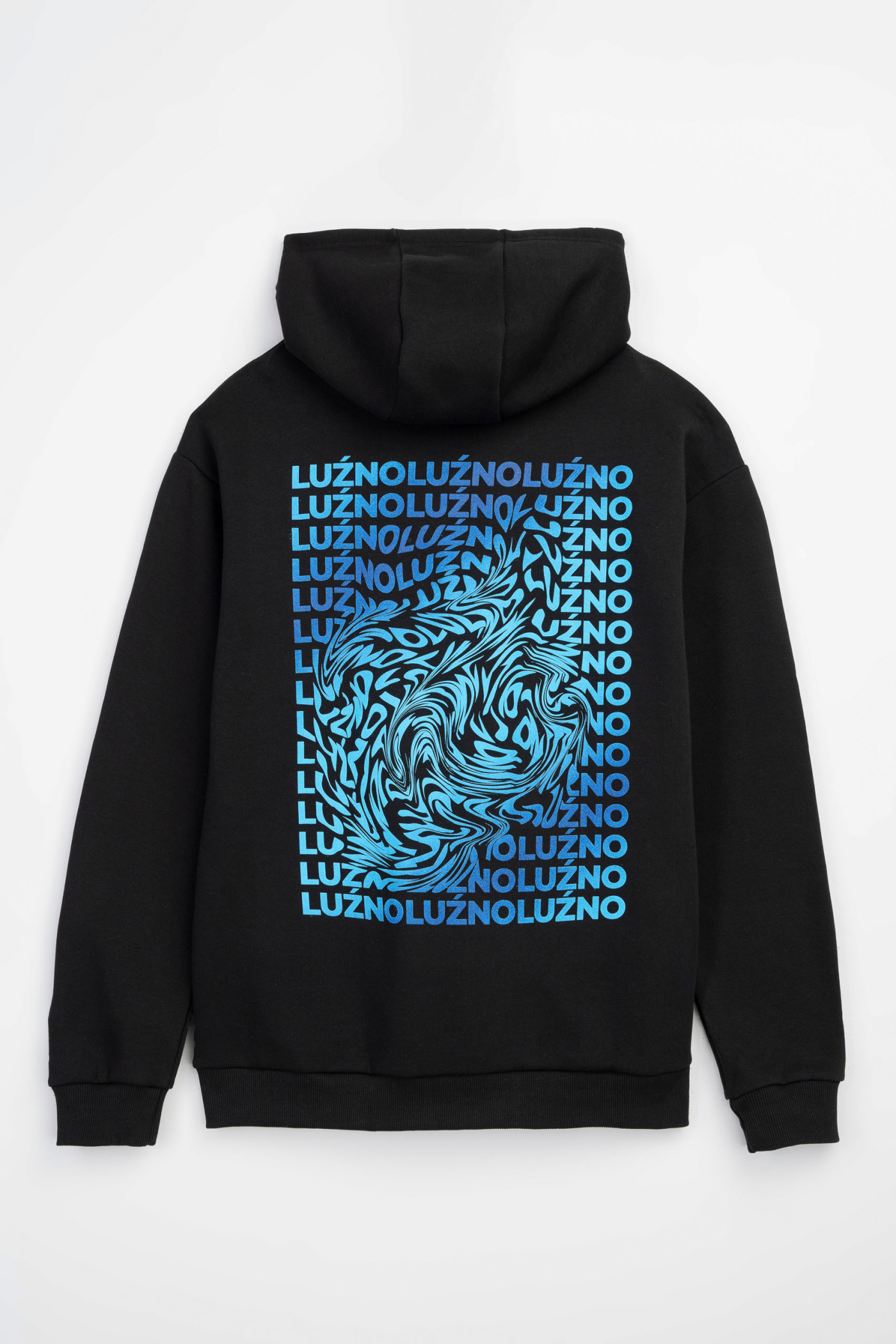 Czarna bluza UNISEX REGULAR z kapturem LUŹNO