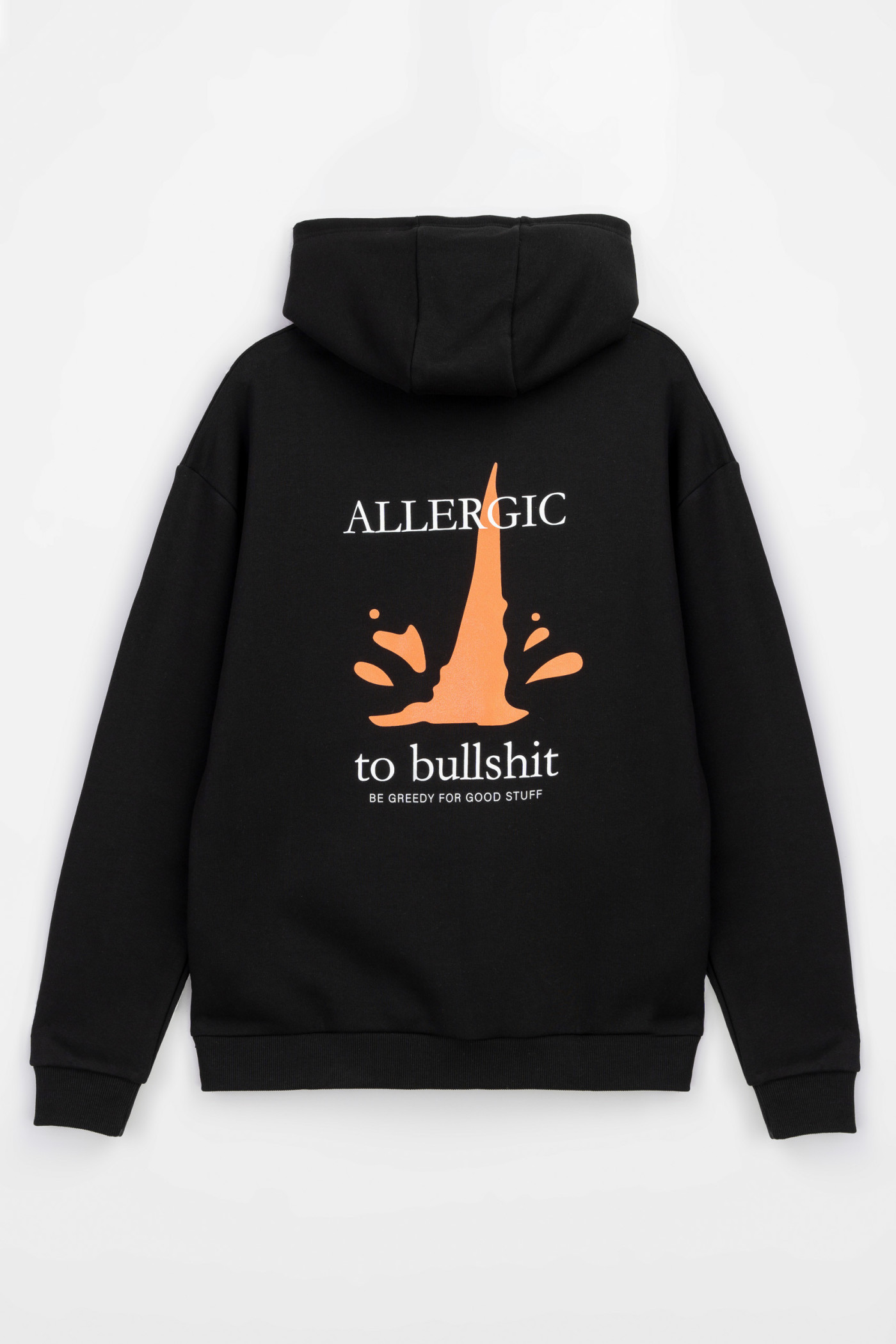 Czarna bluza UNISEX REGULAR z kapturem ALLERGIC TO BULLSHIT