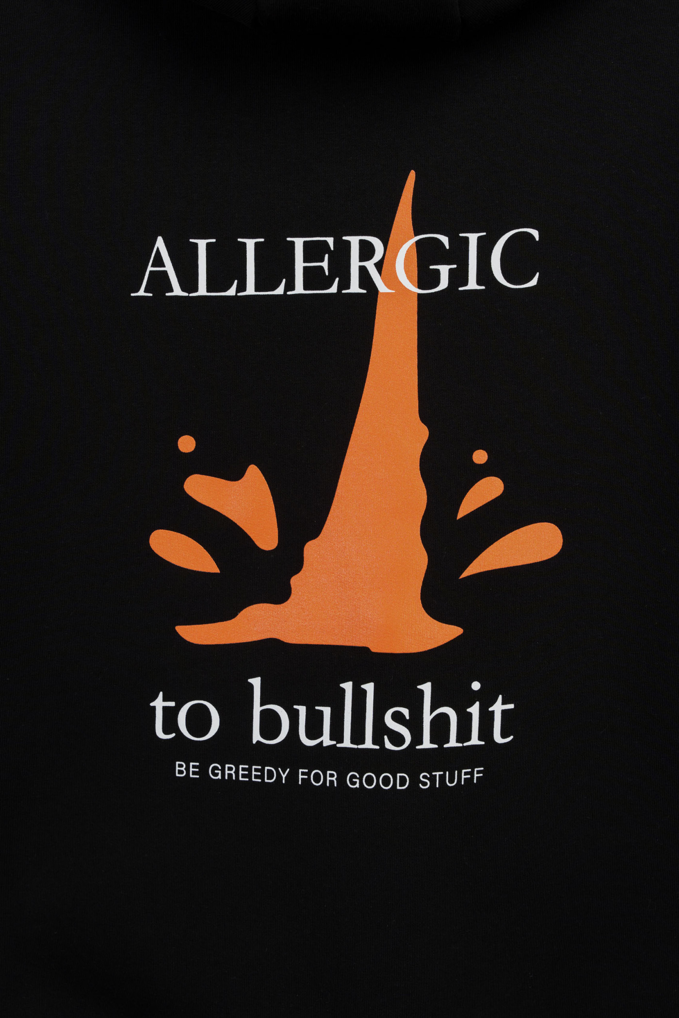 Czarna bluza UNISEX REGULAR z kapturem ALLERGIC TO BULLSHIT