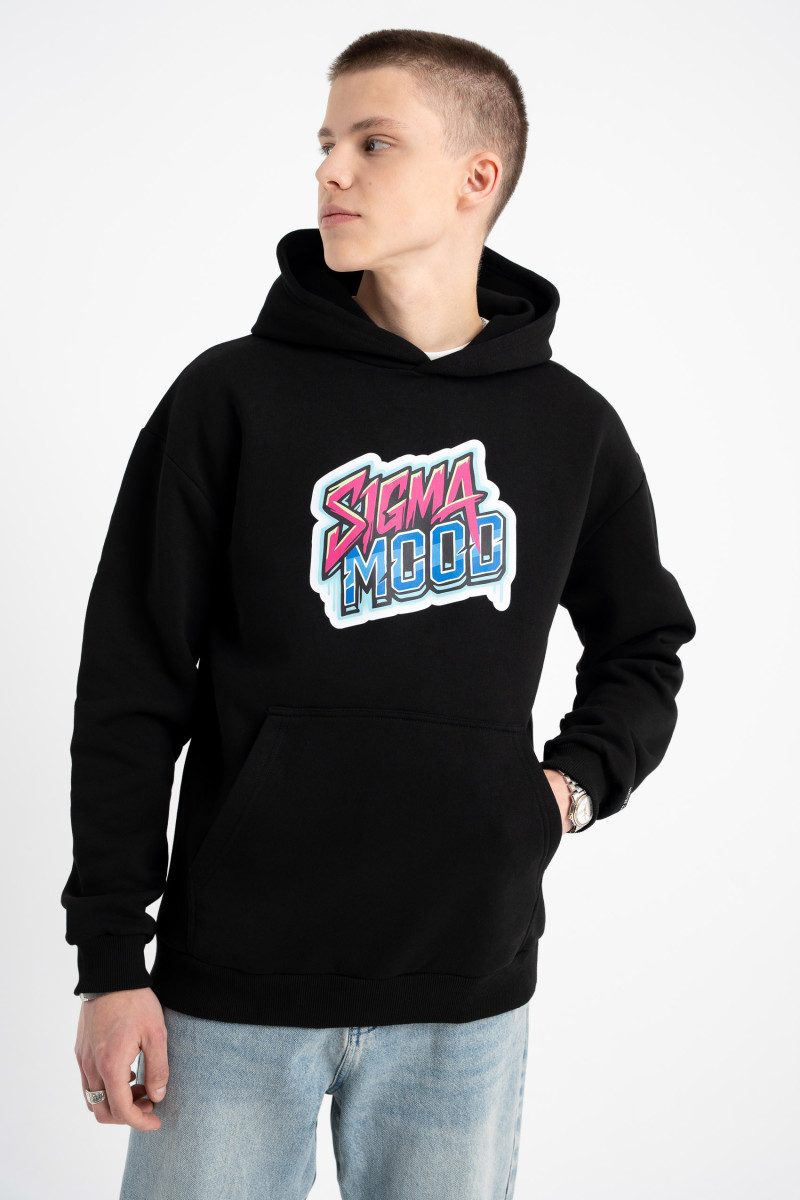 Czarna bluza UNISEX REGULAR z kapturem SIGMA MOOD