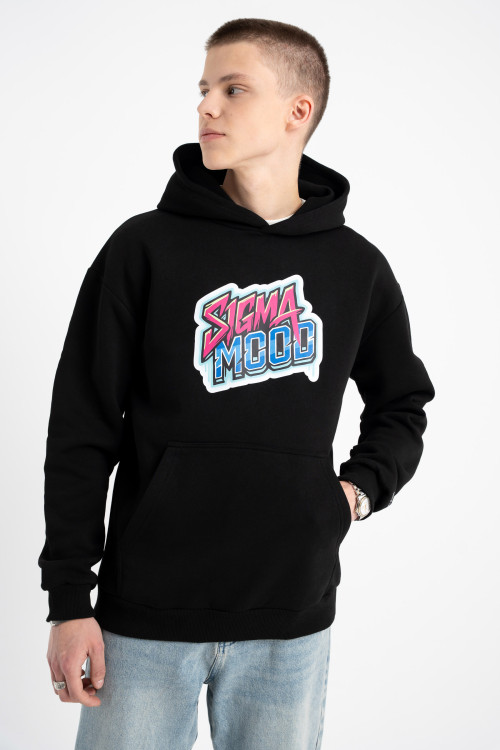 Czarna bluza UNISEX z kapturem SIGMA MOOD Czarna bluza UNISEX z kapturem SIGMA MOOD