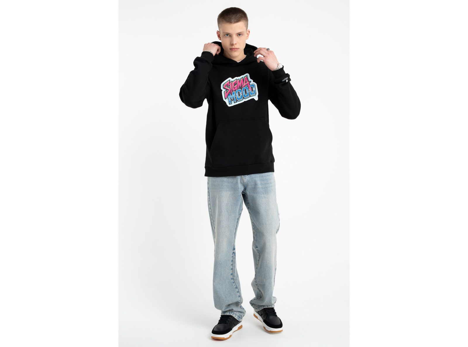 Czarna bluza UNISEX REGULAR z kapturem SIGMA MOOD