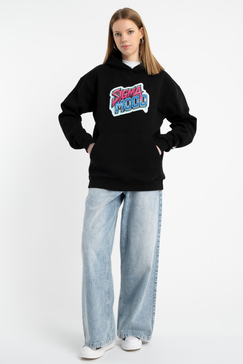 Czarna bluza UNISEX z kapturem SIGMA MOOD Czarna bluza UNISEX z kapturem SIGMA MOOD