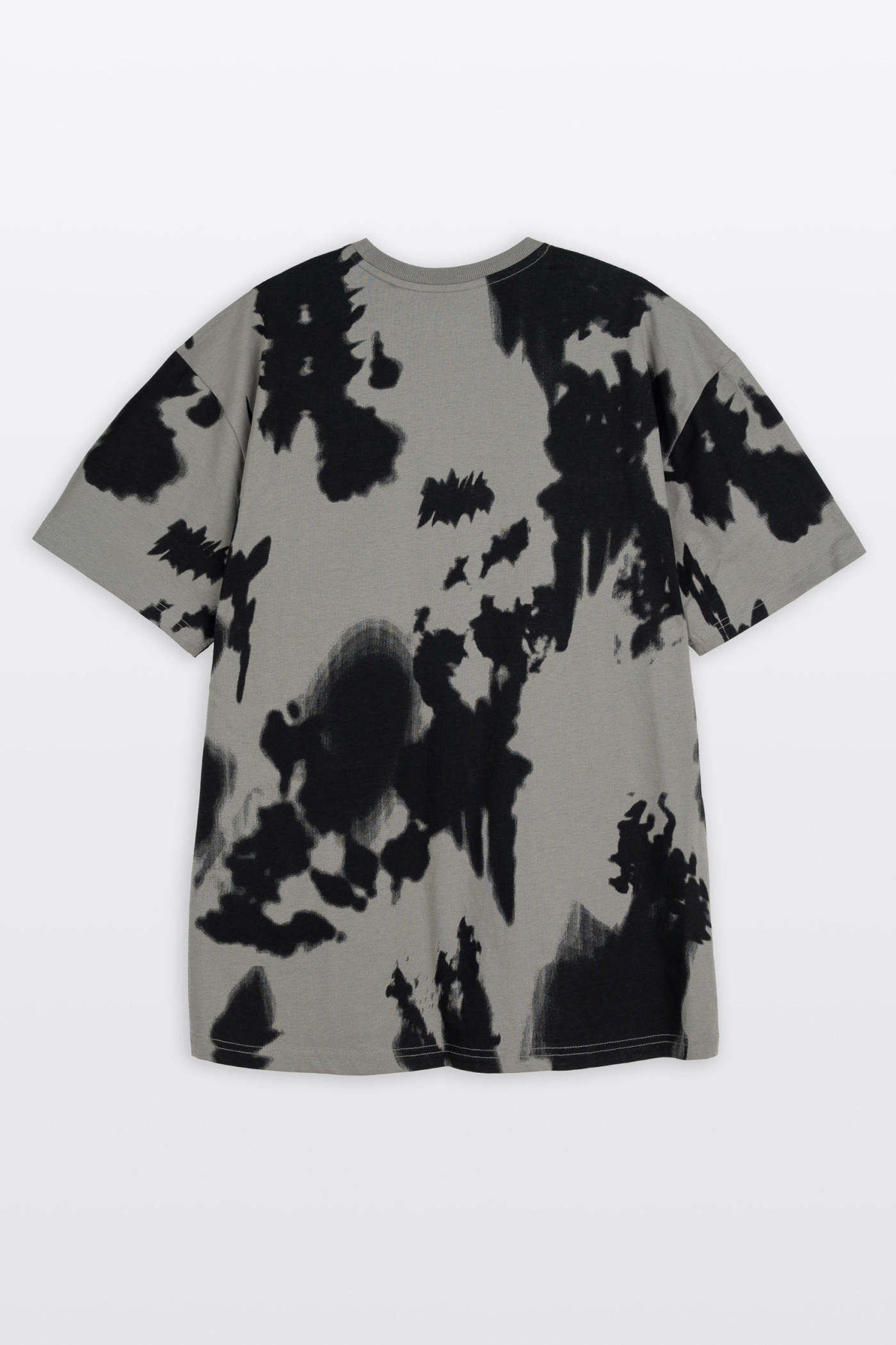 Szary t-shirt LOOSE z nadrukiem na całości Szary t-shirt LOOSE z nadrukiem na całości