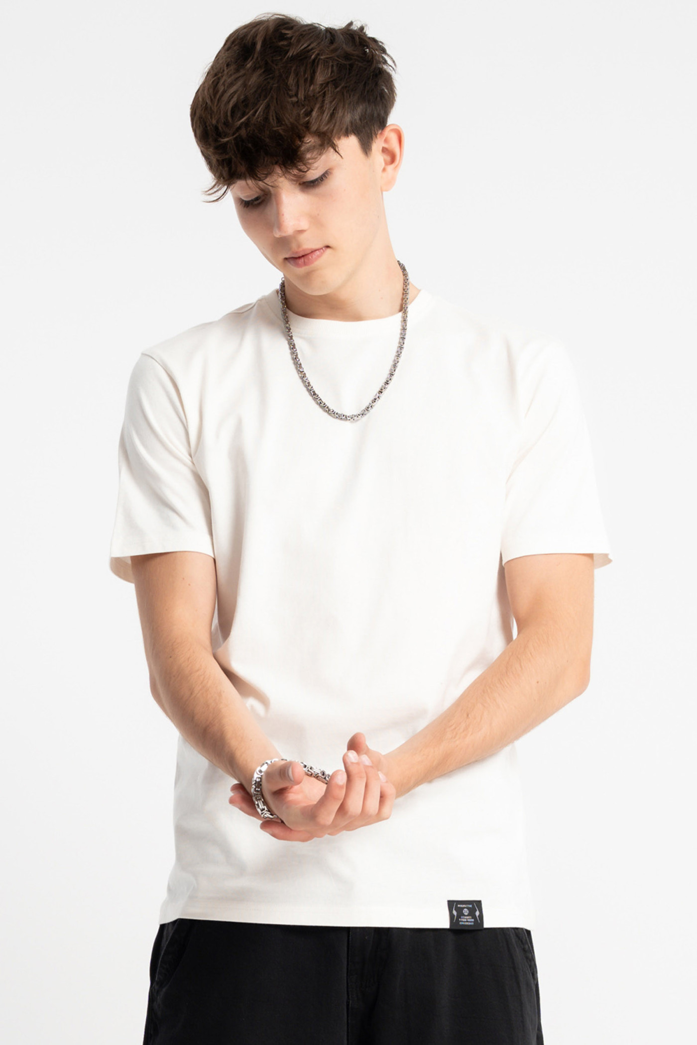 Biały t-shirt REGULAR bez nadruków Biały t-shirt REGULAR bez nadruków