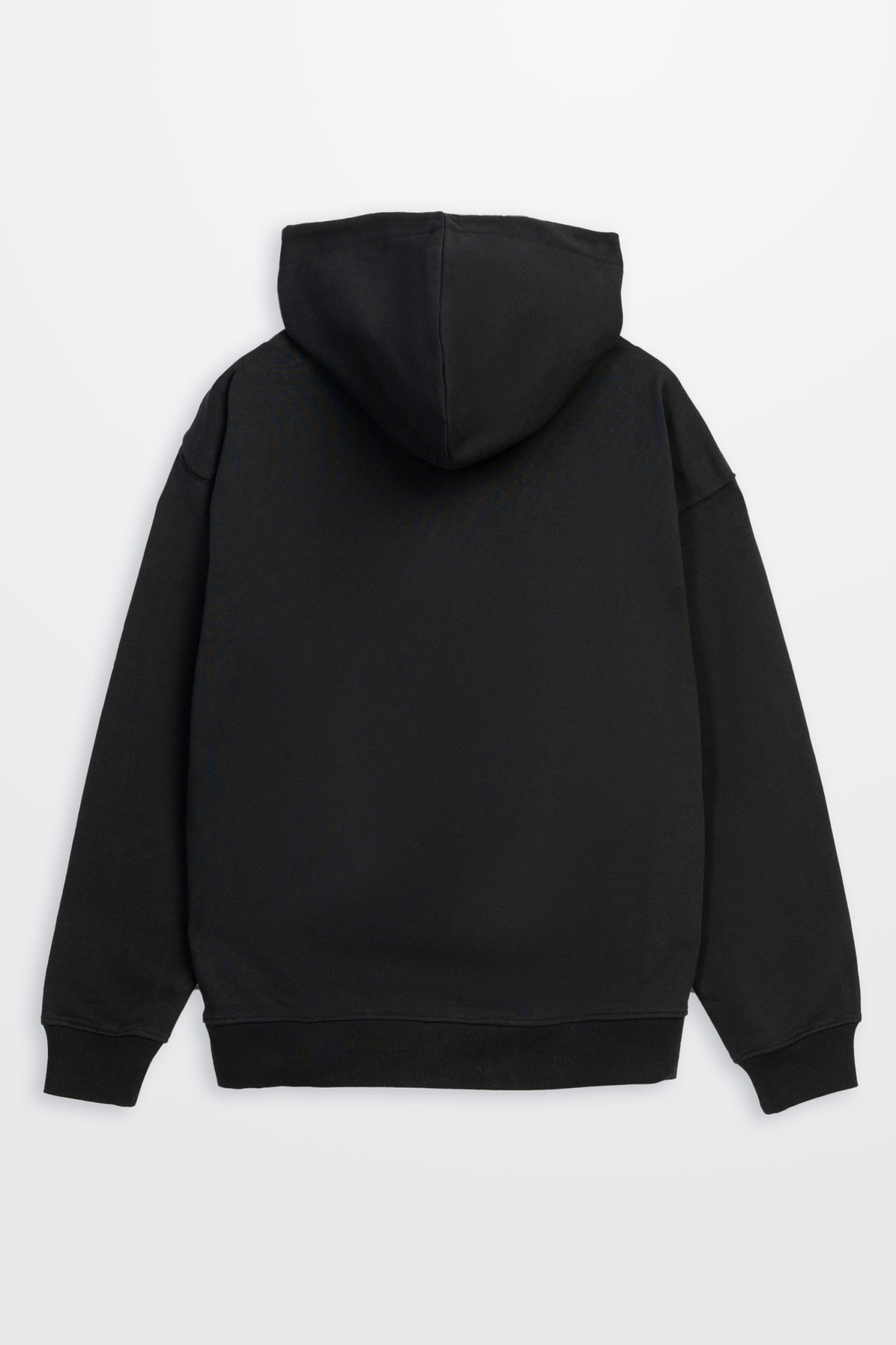 Czarna bluza REGULAR z kapturem z minimalistyczną grafiką z przodu Czarna bluza REGULAR z kapturem z minimalistyczną grafiką z przodu