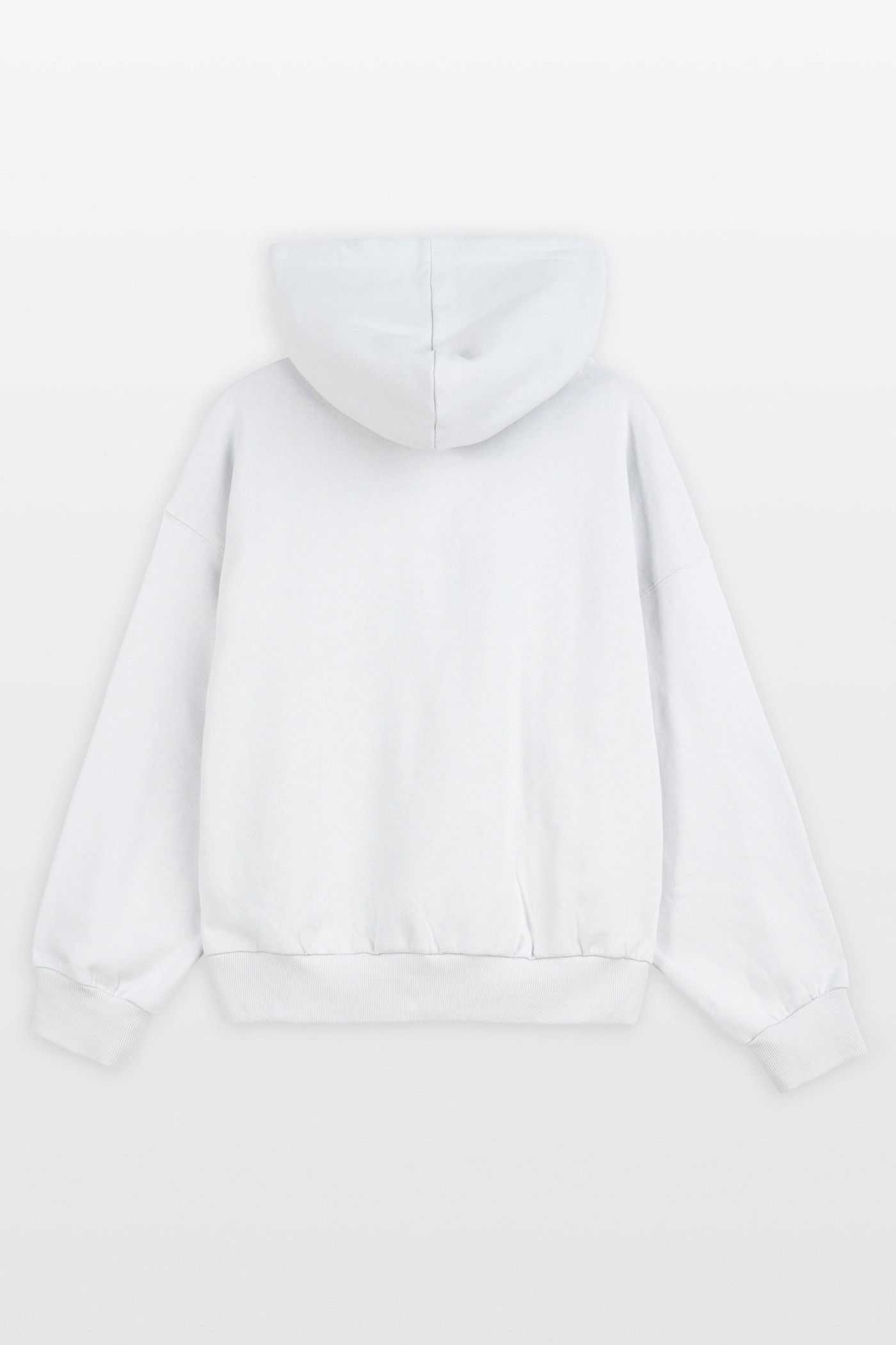 Jasnoszara bluza BOXY z autorską grafiką z przodu