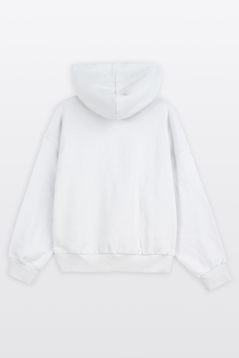 Jasnoszara bluza BOXY z autorską grafiką z przodu, szary