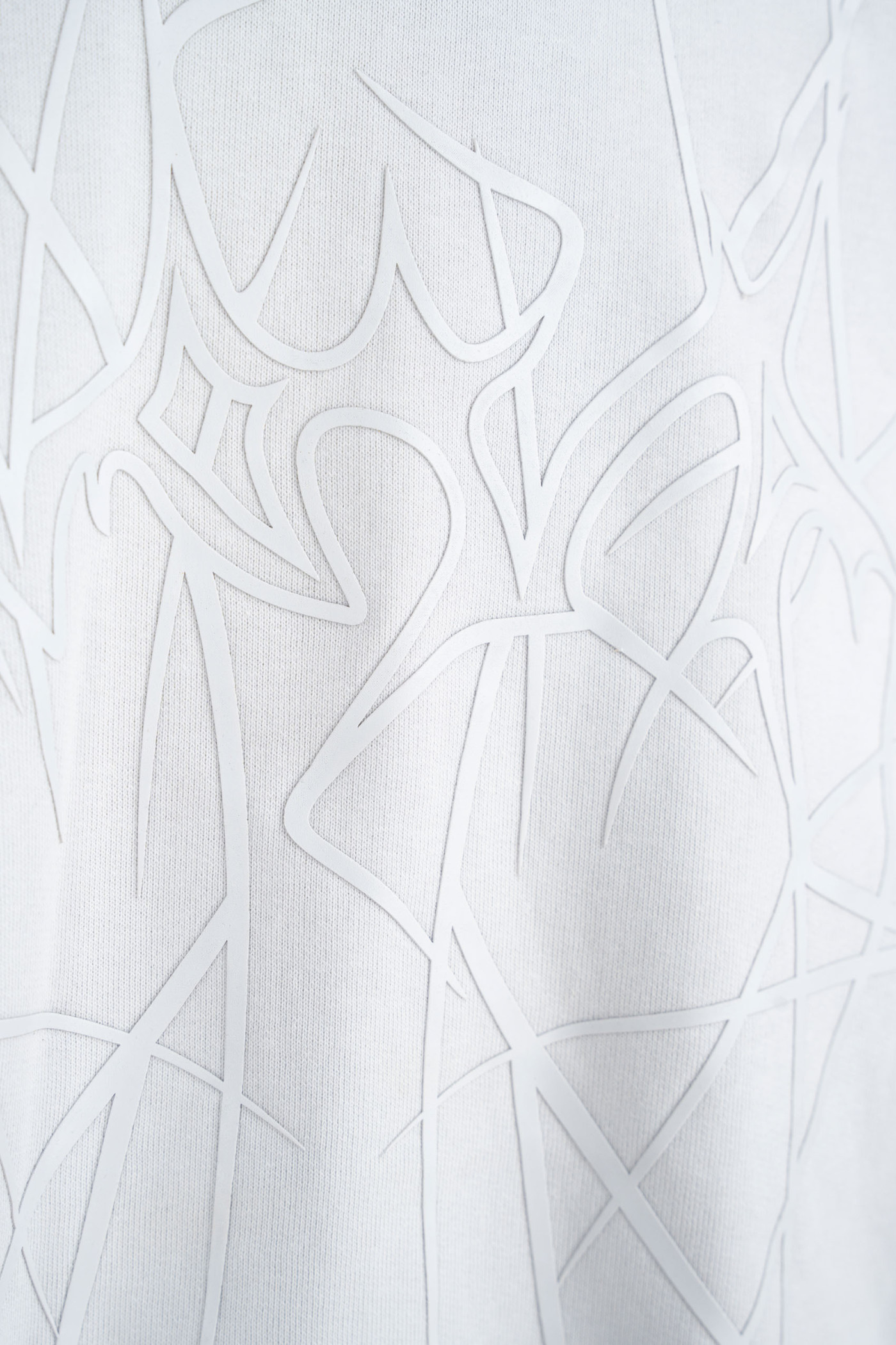 Jasnoszara bluza BOXY z autorską grafiką z przodu