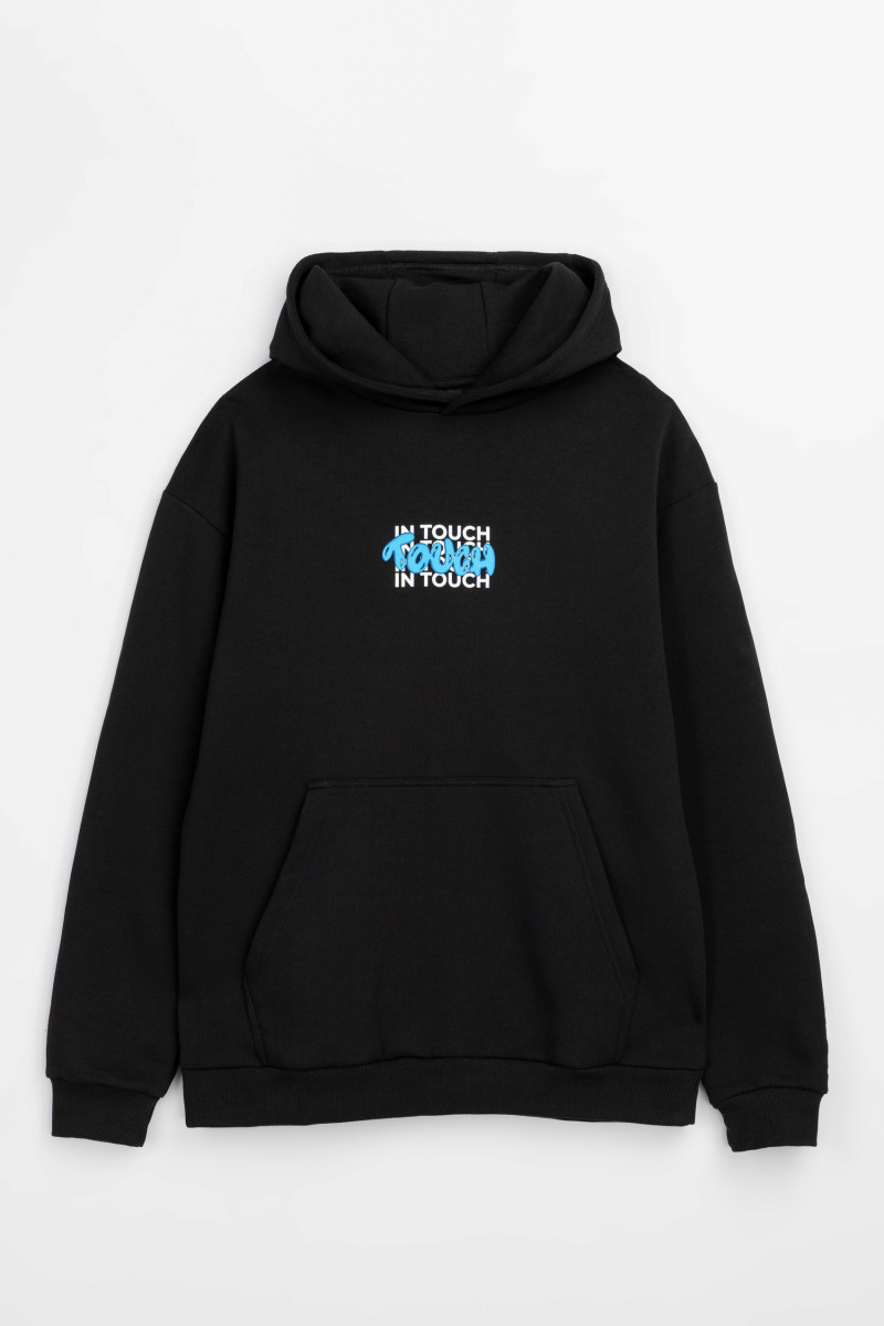 Czarna bluza UNISEX REGULAR z kapturem IN TOUCH