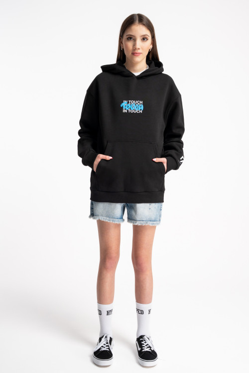 Czarna bluza UNISEX z kapturem IN TOUCH Czarna bluza UNISEX z kapturem IN TOUCH