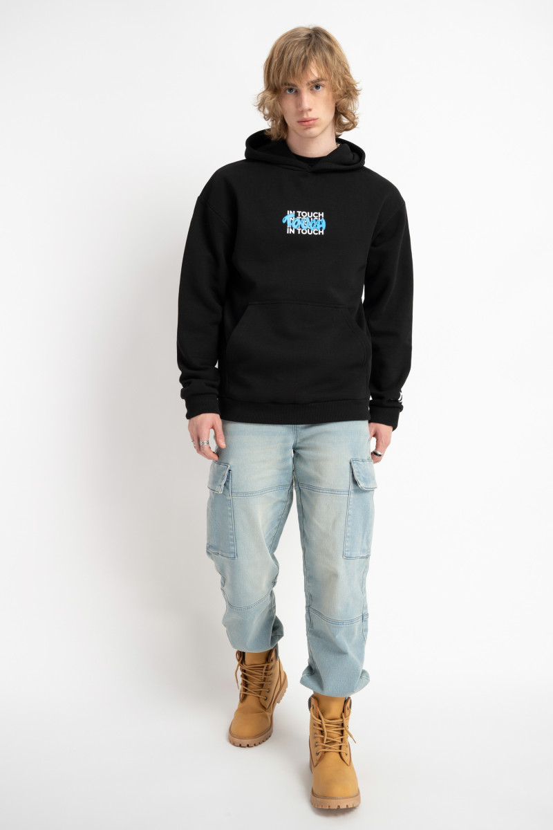 Czarna bluza UNISEX REGULAR z kapturem IN TOUCH, czarny