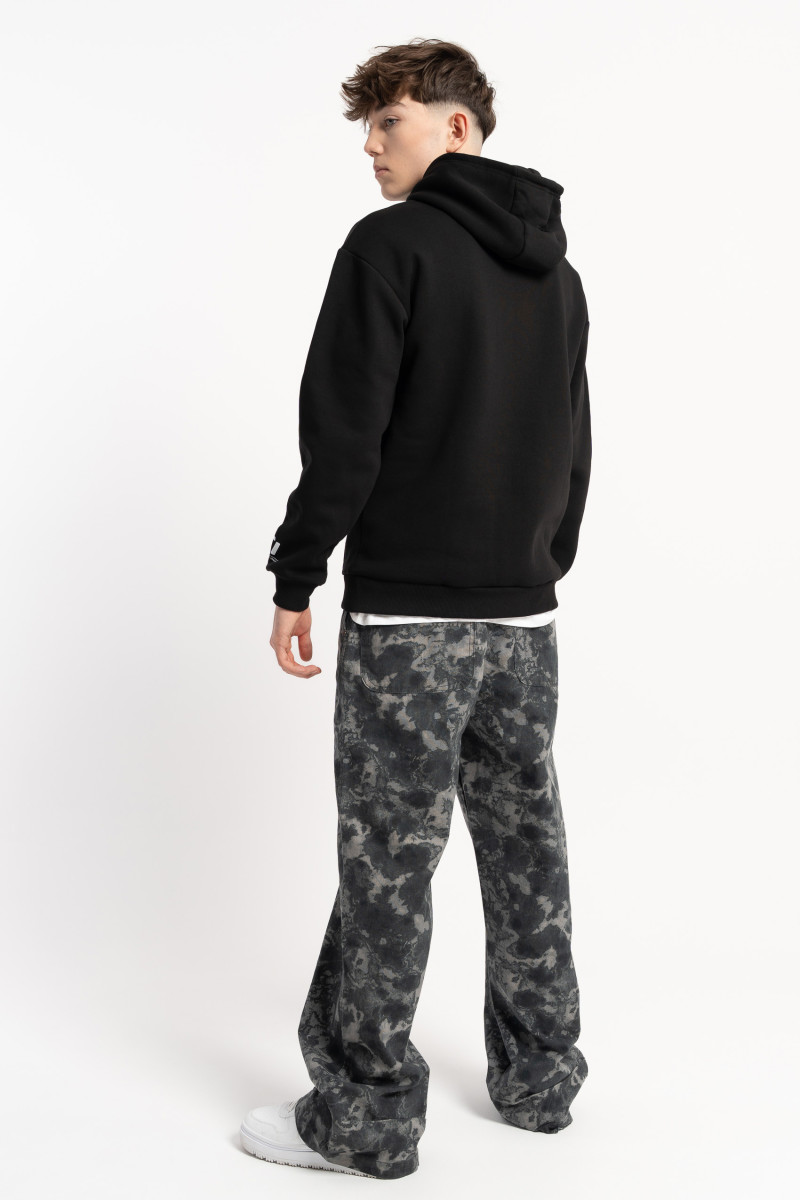 Czarna bluza UNISEX REGULAR z kapturem PRESS RESET