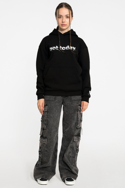 Czarna bluza UNISEX z kapturem NOT TODAY Czarna bluza UNISEX z kapturem NOT TODAY