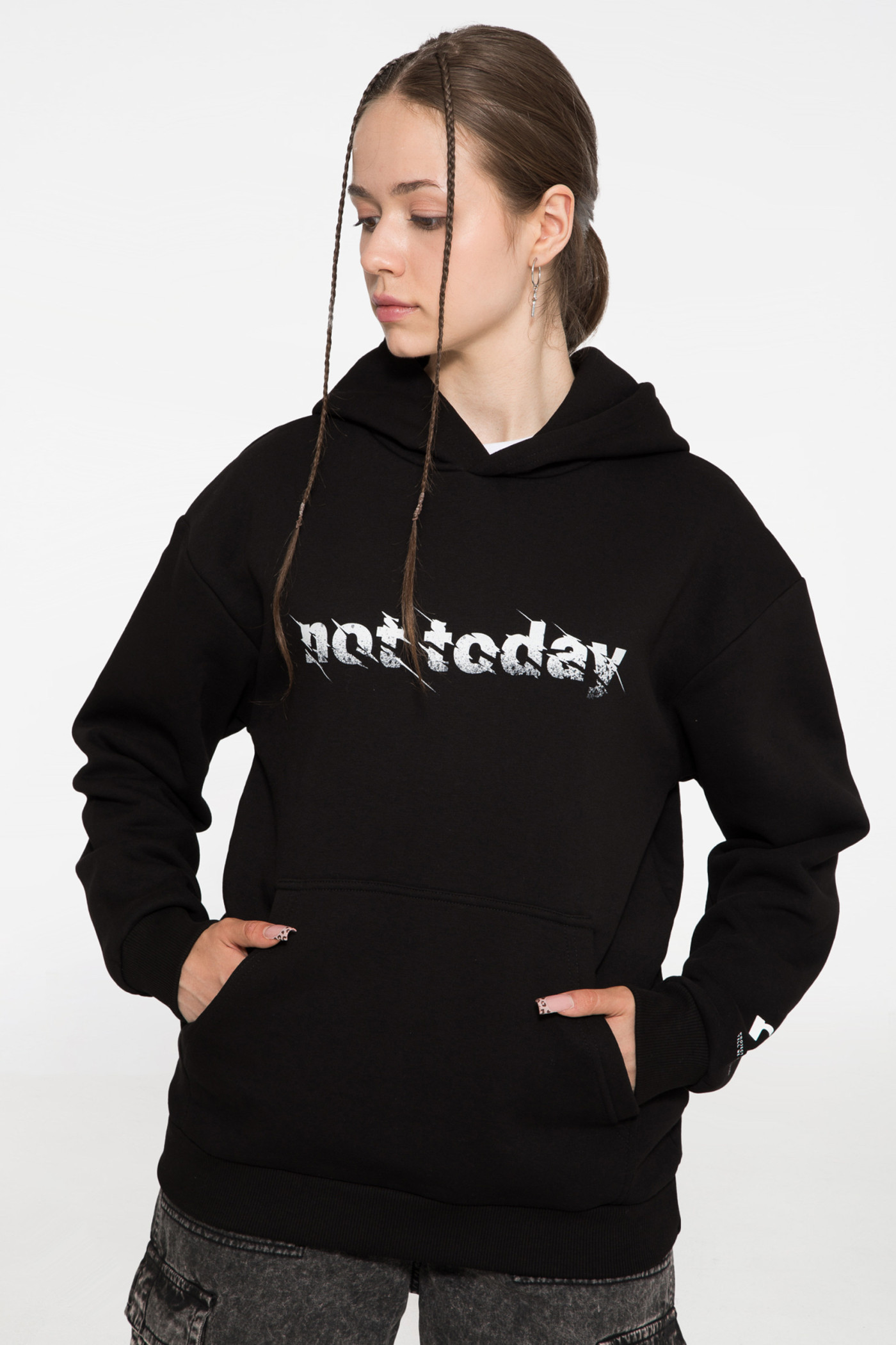 Czarna bluza UNISEX REGULAR z kapturem NOT TODAY