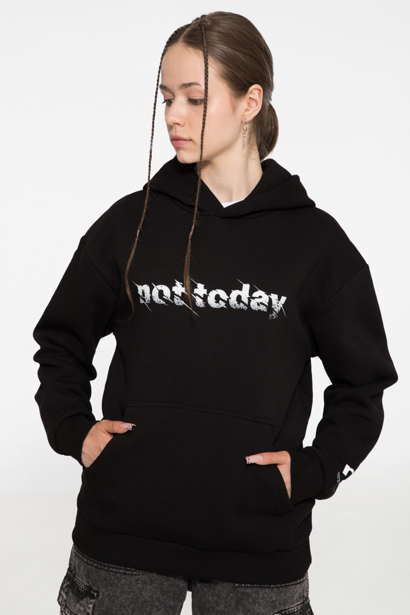 Czarna bluza UNISEX REGULAR z kapturem NOT TODAY