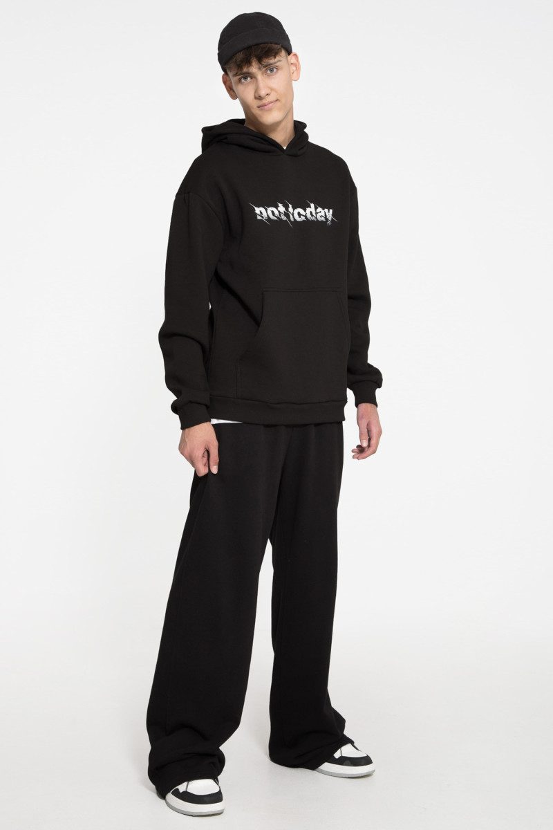 Czarna bluza UNISEX REGULAR z kapturem NOT TODAY, czarny