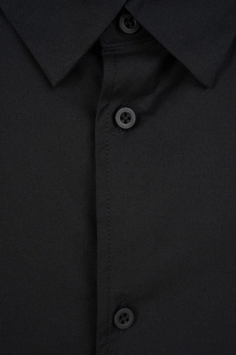 Czarna koszula LOOSE z autorską grafiką z przodu z długim rękawem