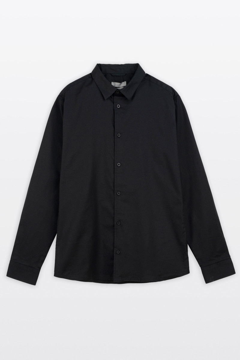 Czarna koszula SLIM z długim rękawem