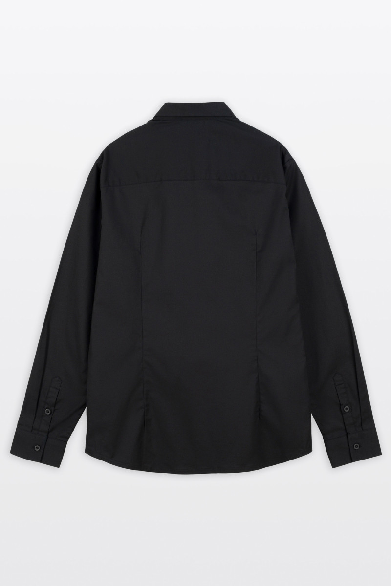 Czarna koszula SLIM z długim rękawem