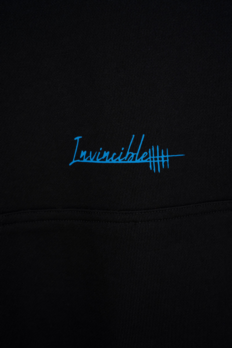 Czarna bluza z kapturem OVERSIZE z autorską grafiką z tyłu