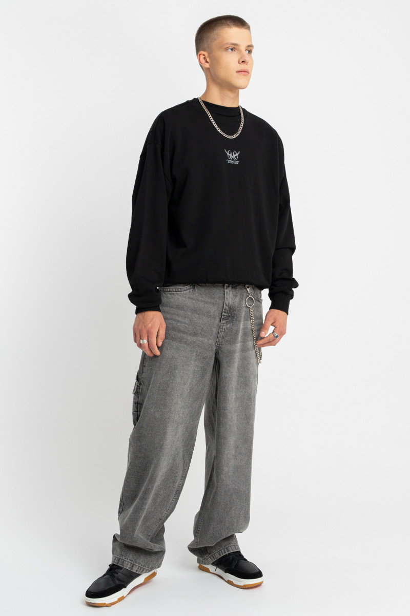 Szare spodnie jeansowe o kroju BAGGY Szare spodnie jeansowe o kroju BAGGY