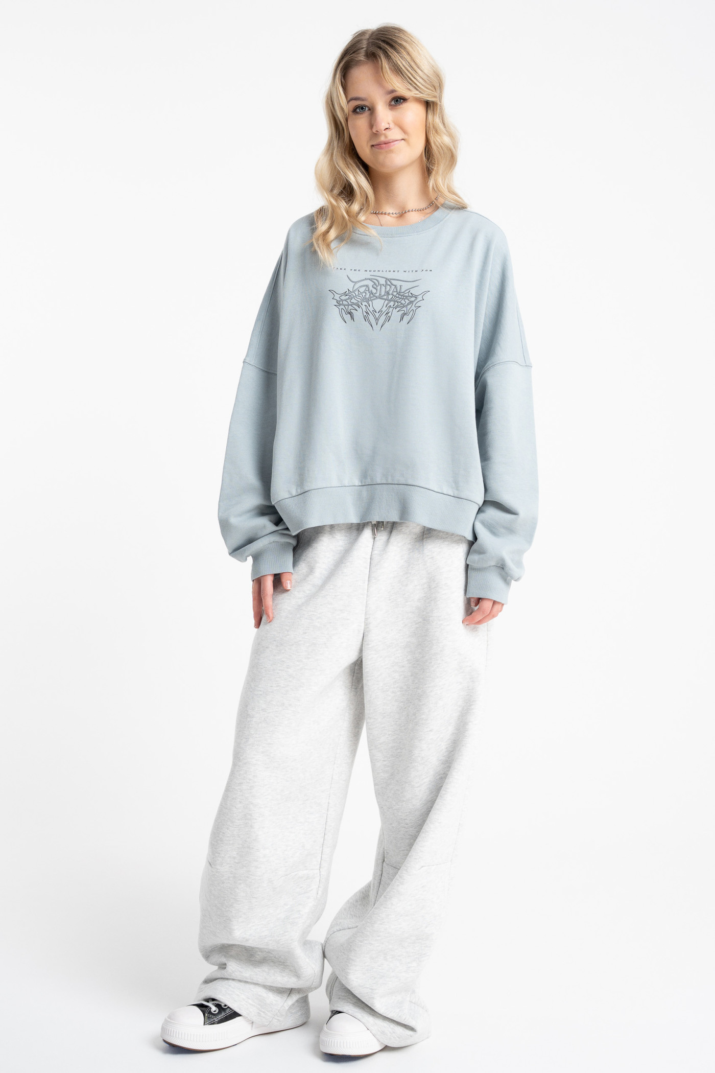 Szare spodnie dresowe UNISEX WIDE LEG