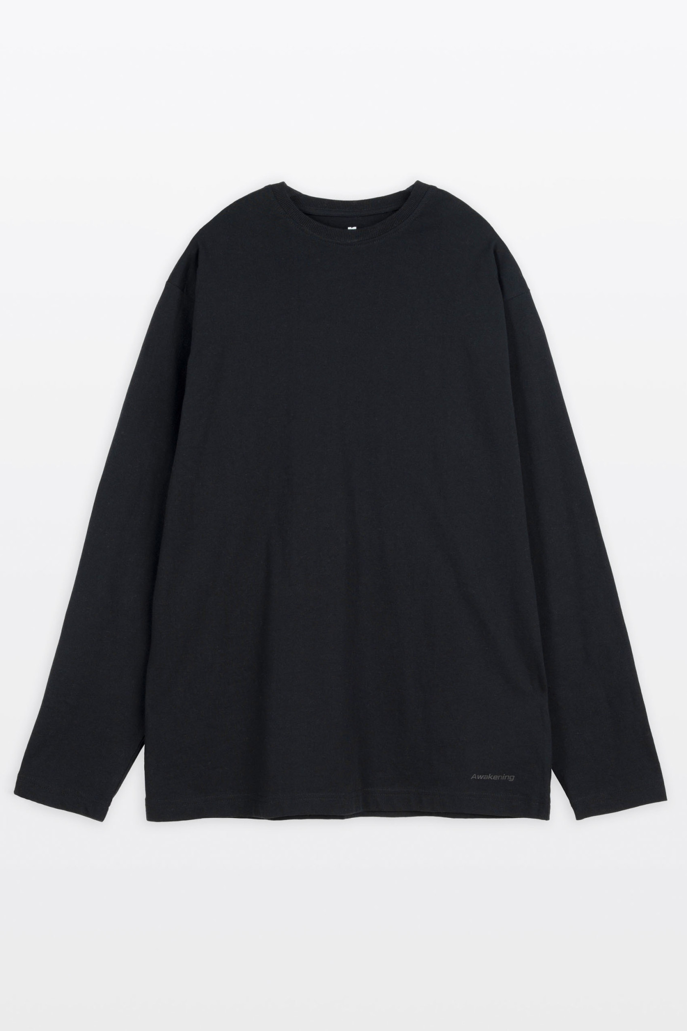 Czarny longsleeve z minimalistycznym nadrukiem na dole Czarny longsleeve z minimalistycznym nadrukiem na dole