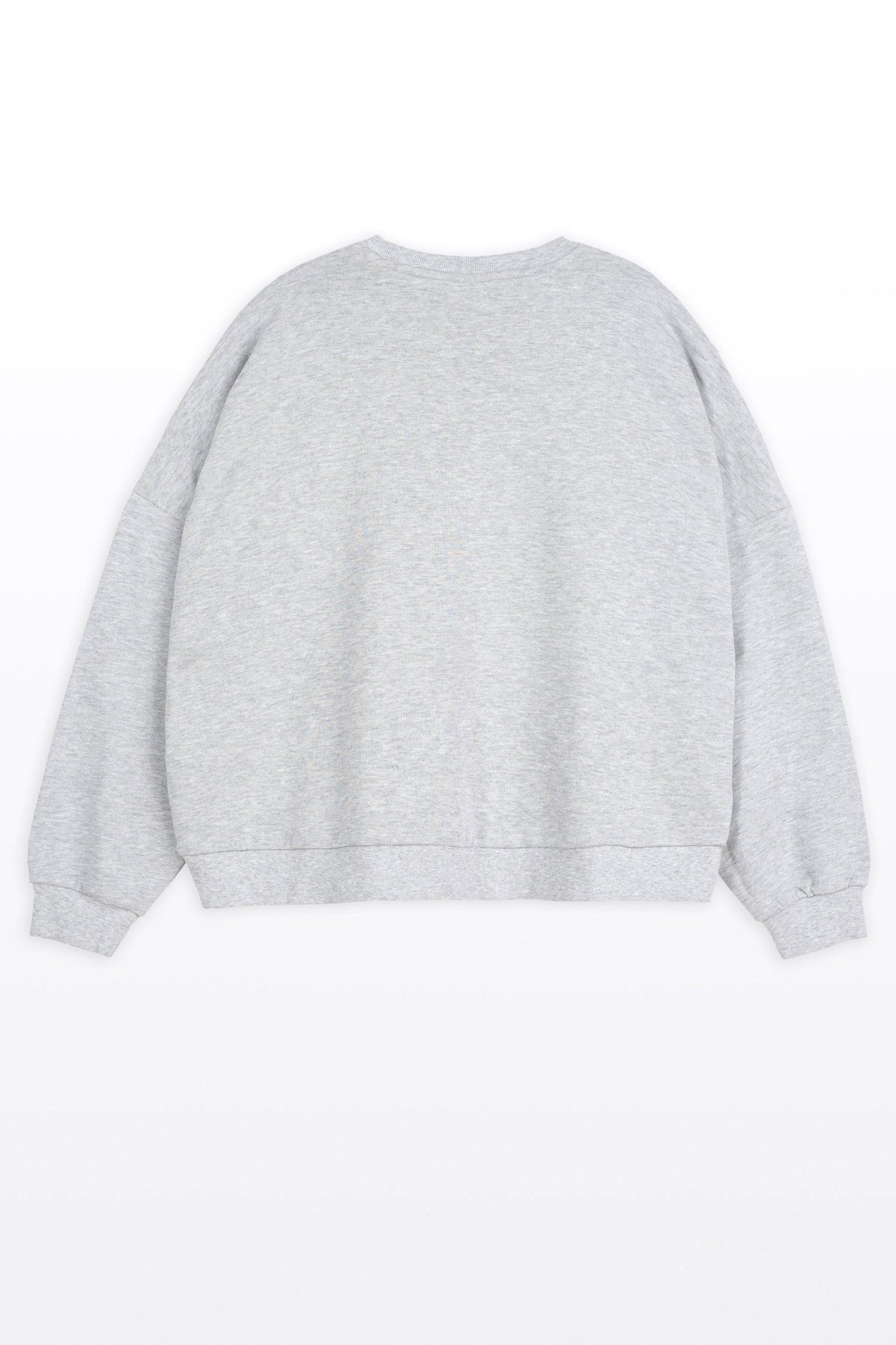 Szara bluza BOXY bez kaptura z autorską grafiką z przodu