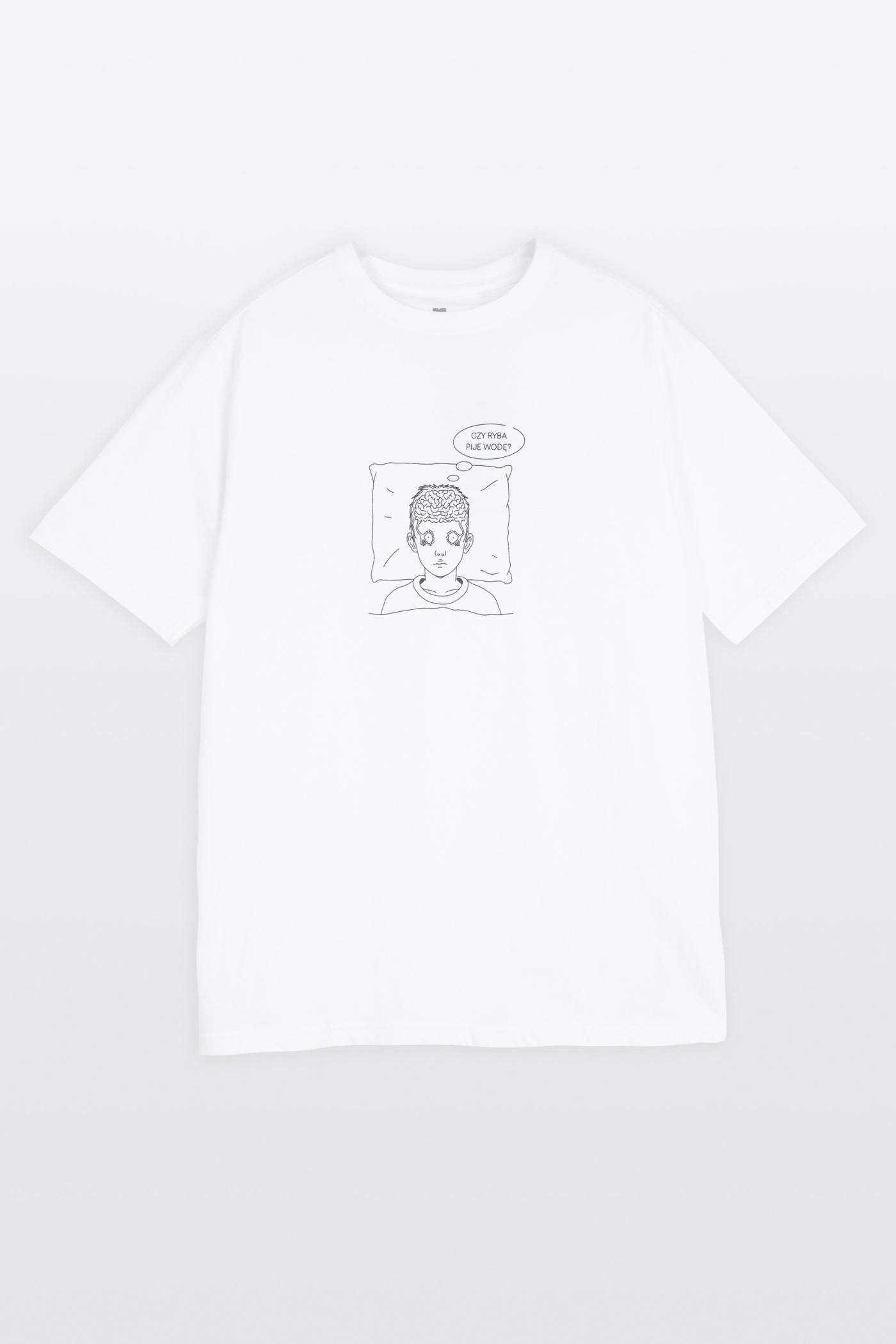 Biało-czarna piżama z autorską grafiką z przodu