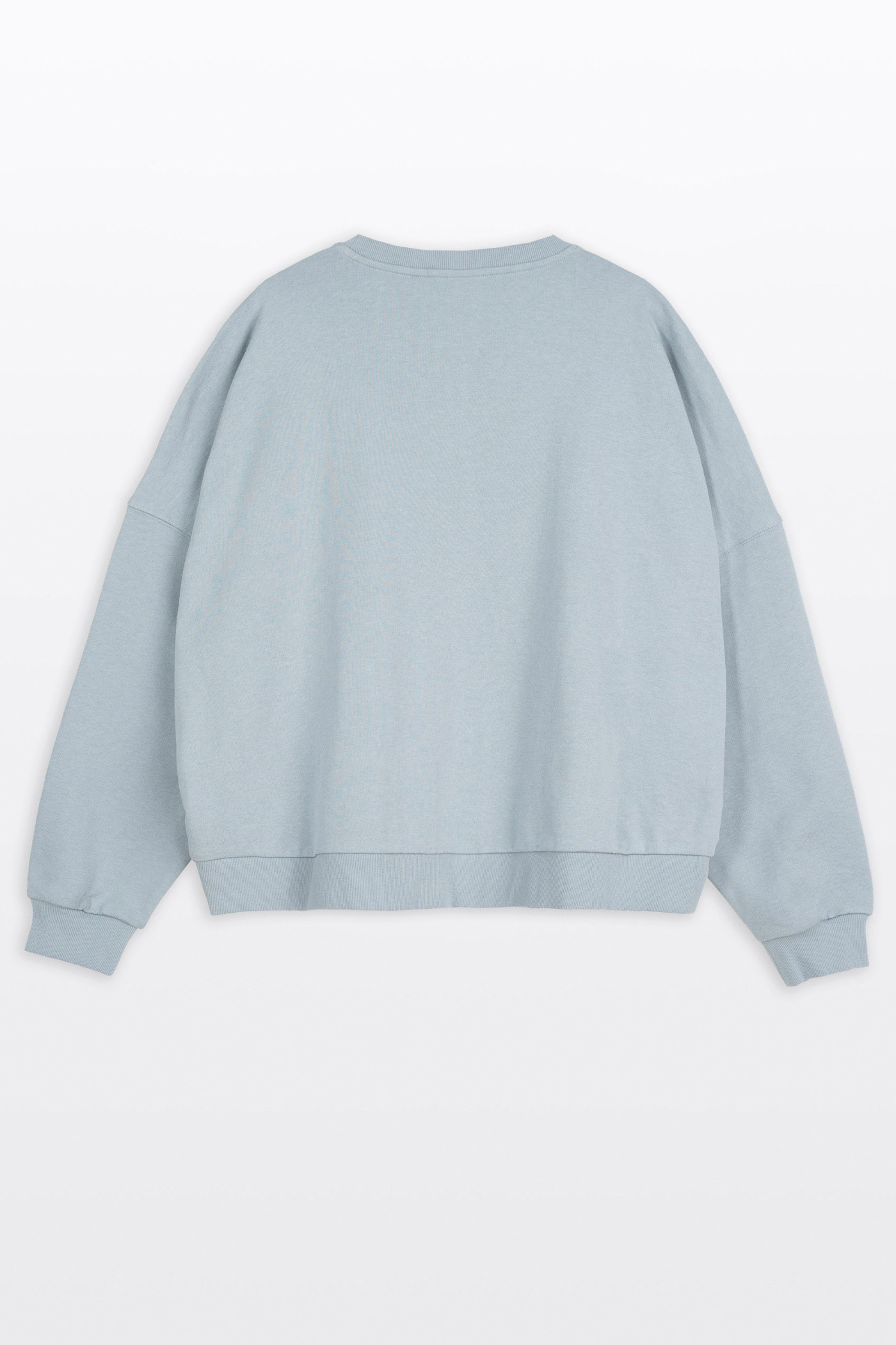 Jasnoniebieska bluza CREWNECK bez kaptura z autorską grafiką z przodu