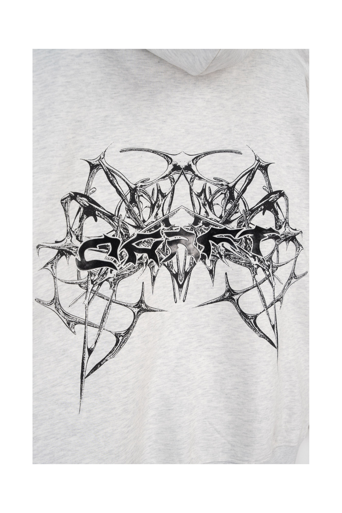 Szara bluza OVERSIZE z kapturem z autorską grafiką z tyłu